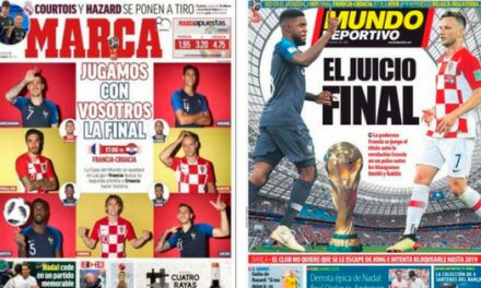 Prime pagine giornali sportivi spagnoli, Mondiale grande protagonista